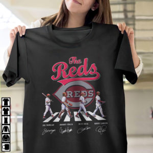The Reds Abbey Road Signatures Shirt, Joe Morgan, Johnny Bench, Pete Rose, Barry Larkin