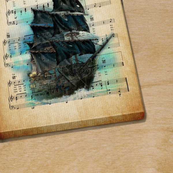 Personalized Pirates of the Caribbean Black Pearl Yo Ho Sheet Music Poster Canvas