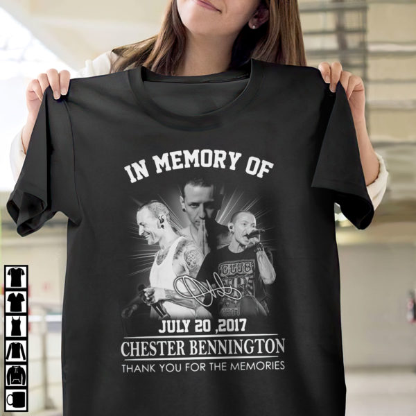 In memory of july 20 2017 Chester Bennington thank you for the memories signature shirt, ls, hoodie