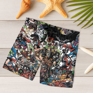 Superhero Comic Characters Collection Hawaiian shirt, shorts