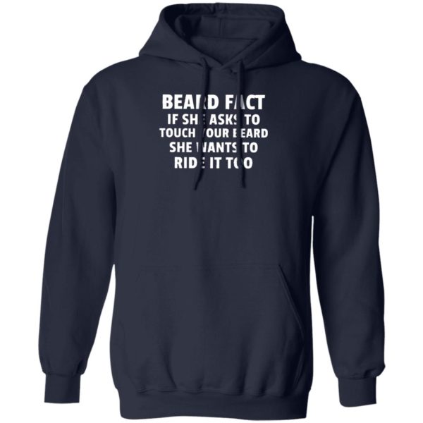 Beard fact if she asks to touch your beard she wants to ride it too T-shirt, hoodie