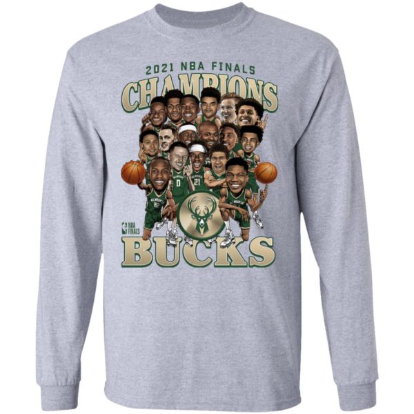 2021 NBA Champions Milwaukee Bucks Caricature Roster T-Shirt, Hoodie