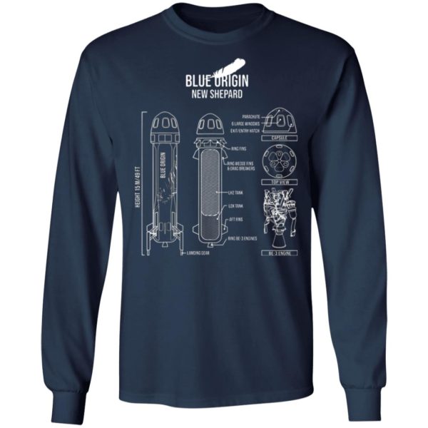 Blue origin new shepard rocket shirt