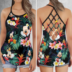 Mickey Mouse Criss Cross Open Back Tank Top