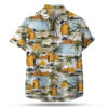 Penguin in a tropical hawaiian shirt button up shirt