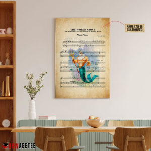 King Triton The Litte Mermaid The World Above Sheet Music Poster Canvas