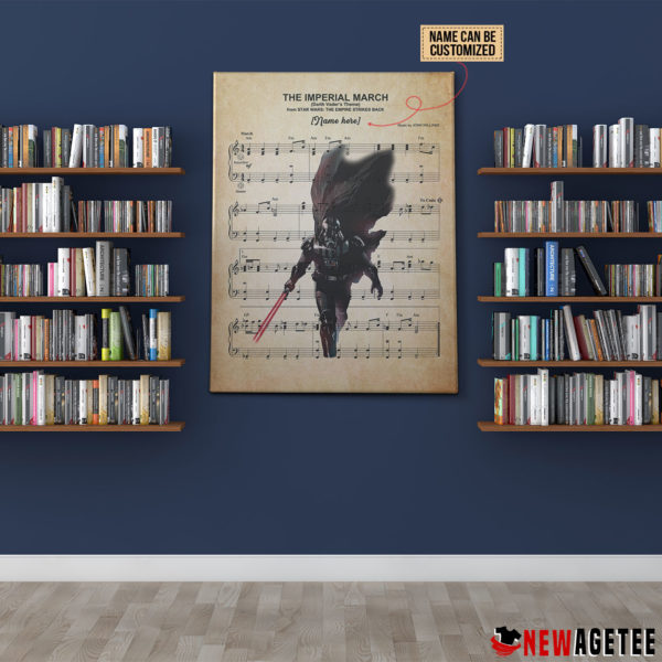 Personalized Star Wars Darth Vader The Imperial March Sheet Music Poster Canvas