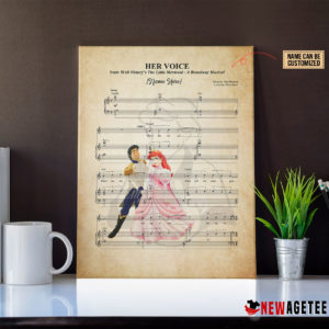 Prince Eric The Litte Mermaid Her Voice Sheet Music Poster Canvas