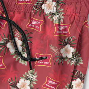 MILLER HIGH LIFE Beer Hawaiian Shirt, Beach Shorts for Men