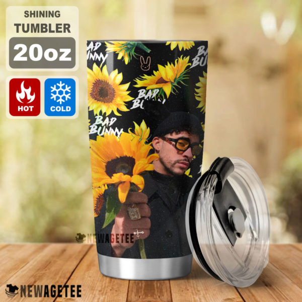 Bad Bunny Sunflower Skinny Tumbler Stainless Steel 20oz 30oz