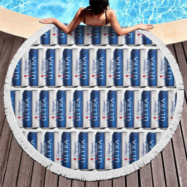 Michelob Ultra Beer Round Beach Towel