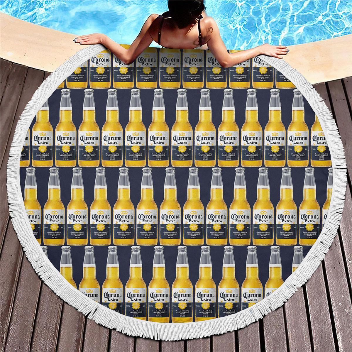 Coors Banquet Beer Round Beach Towel