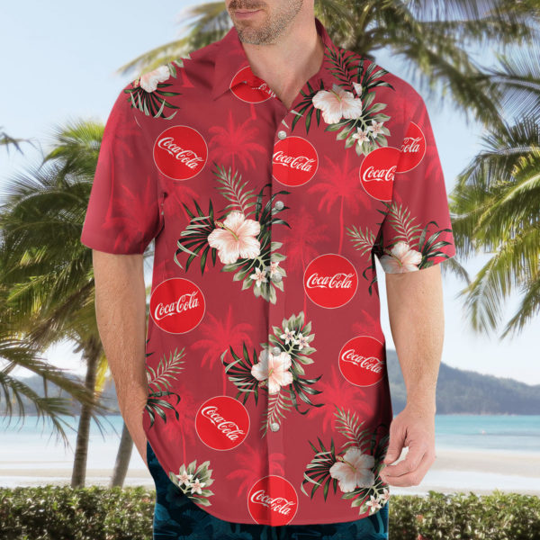 COCA-COLA Hawaiian Shirt, Beach Shorts for Men