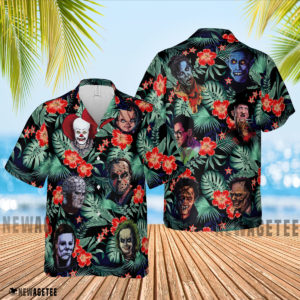 Horror Movie Chracters Hawaiian Shirt, Beach Shorts for Men
