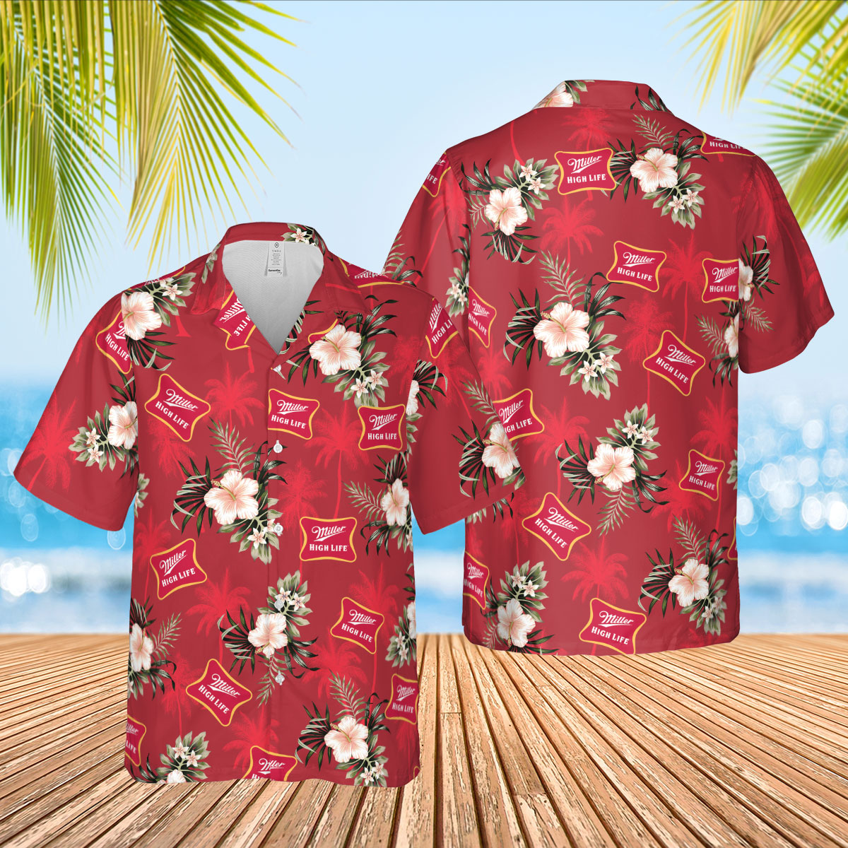 Miller High Life Beer Hawaiian Shirts, Beach Short