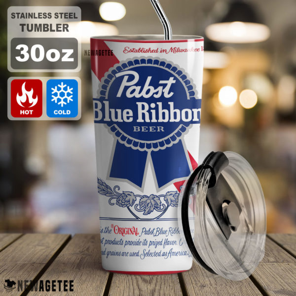 Pabst Blue Ribbon Beer Skinny Tumbler 30oz 20oz
