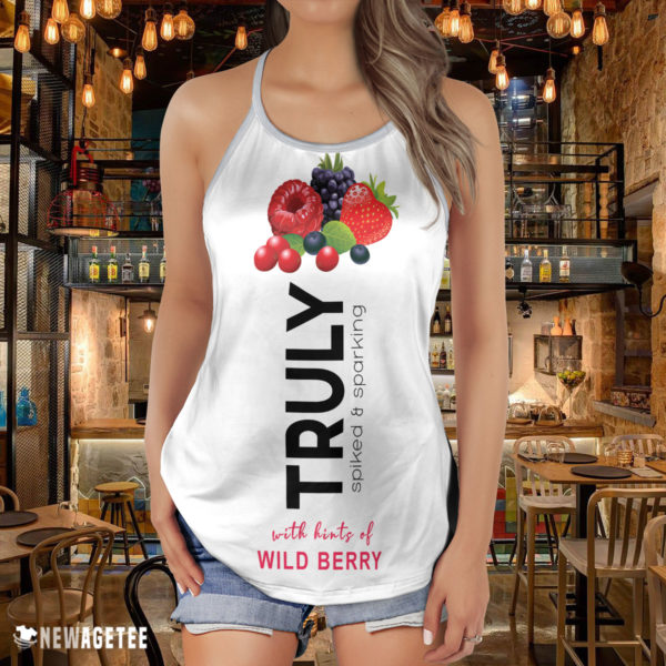 TRULY Can Wild Berry Hard Seltzer Costume Criss Cross Tank Top