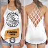 Natural Lime White Claw Glitter Costume Criss Cross Tank Top