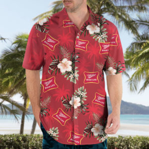 MILLER HIGH LIFE Beer Hawaiian Shirt, Beach Shorts for Men