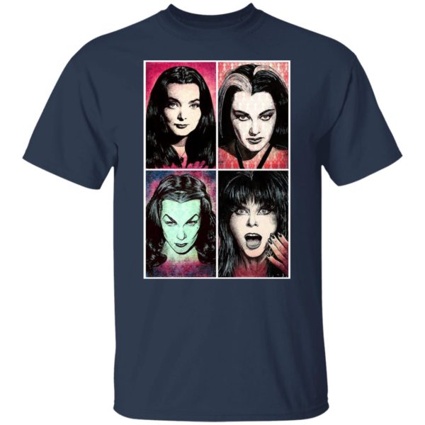 Scream Queens Morticia Addams Lily Munster Vampira Elvira Dark Horror Gothic Halloween T-Shirt