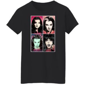 Scream Queens Morticia Addams Lily Munster Vampira Elvira Dark Horror Gothic Halloween T-Shirt