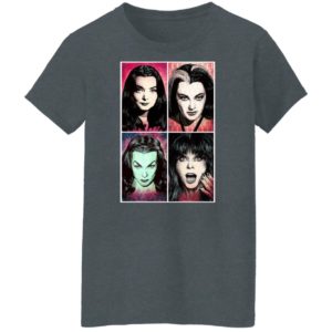 Scream Queens Morticia Addams Lily Munster Vampira Elvira Dark Horror Gothic Halloween T-Shirt