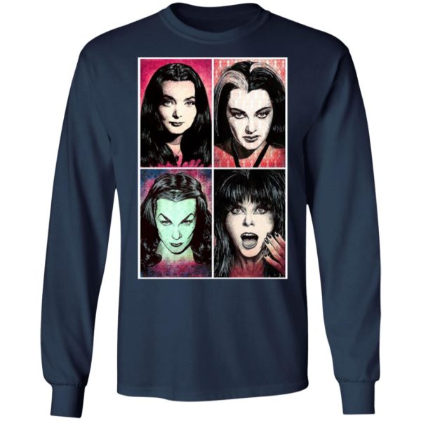 Scream Queens Morticia Addams Lily Munster Vampira Elvira Dark Horror Gothic Halloween T-Shirt