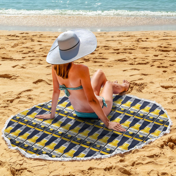 Corona Extra Beer Round Beach Towel