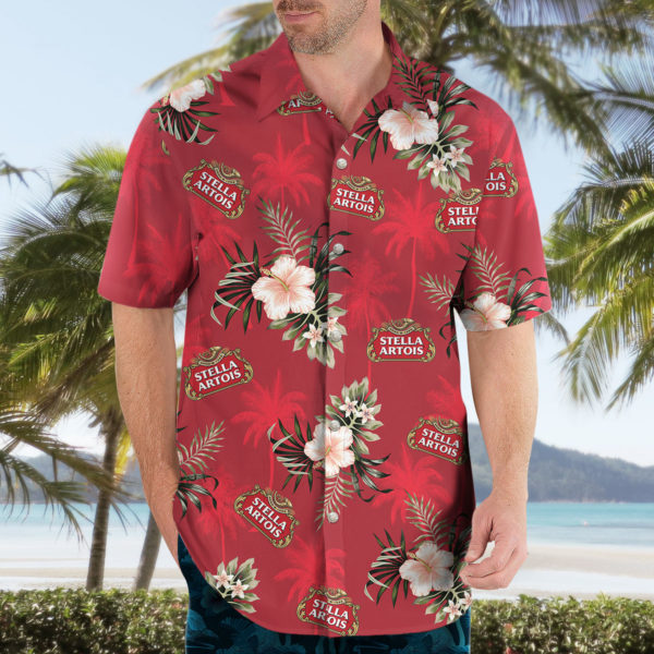 STELLA ARTOIS Beer Hawaiian Shirt, Beach Shorts for Men