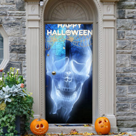 Happy Halloween Skeleton XRay Door Cover Decorations for Front Door