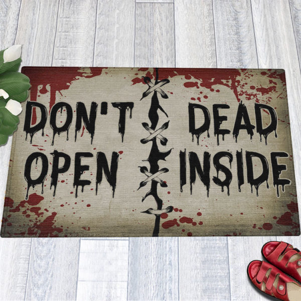 Don’t Open Dead Inside Halloween Zombie Doormat