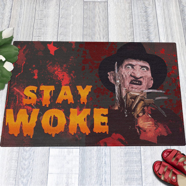 Freddy Stay Woke Horror Halloween Doormat
