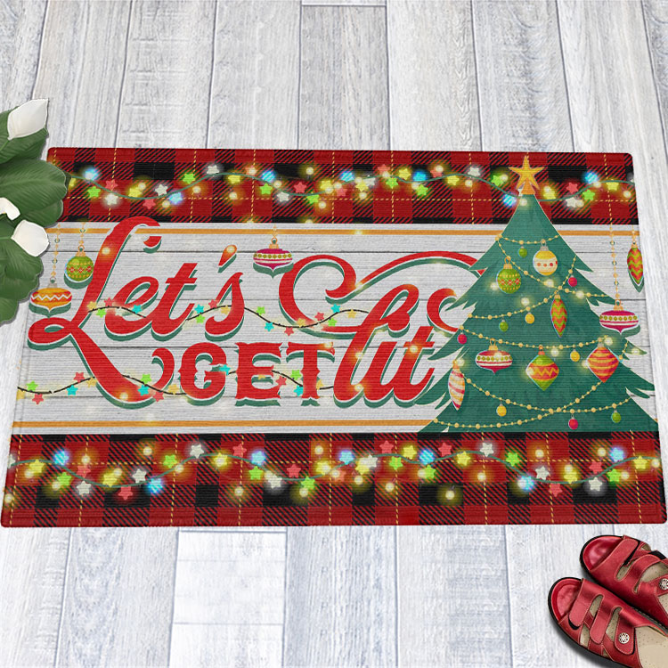 Let's Get Lit Doormat, Funny Christmas Door Mat