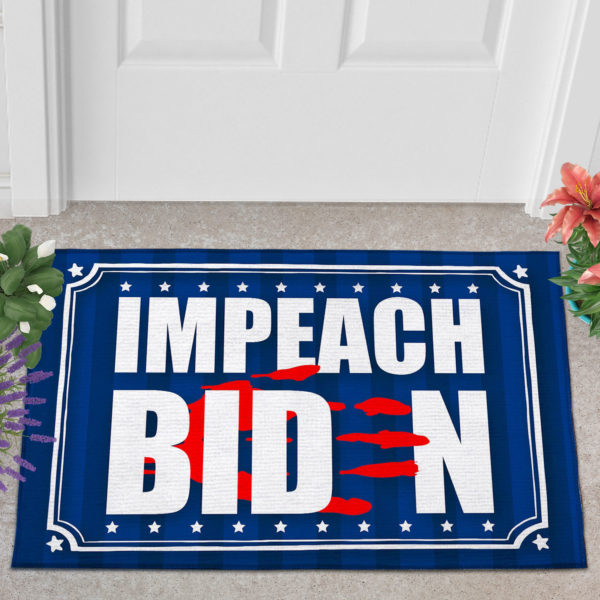 Anti Biden Blood On His Hands Bloody Hand Impeach Biden Indoor Doormat