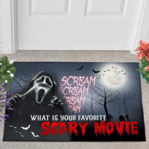 2 Outdoor Door Mat Scream Creepy What Is Your Favorite Scary Movie Halloween Doormat
