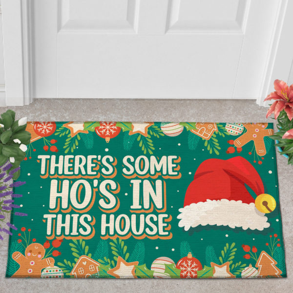 There’s Some Ho’s in This House Christmas Decoration Santa Hat Doormat