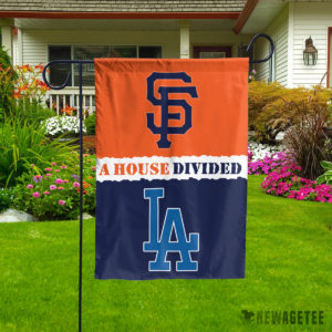 Los Angeles Dodgers vs San Francisco Giants House Divided Garden Flag House Baseball Flag
