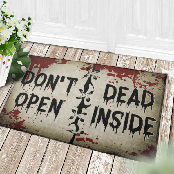 Don’t Open Dead Inside Halloween Zombie Doormat