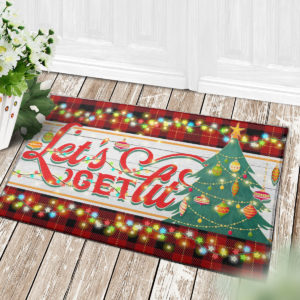 4 Decor Outdoor Doormat Lets Get Lit Funny Christmas Doormat