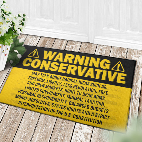 Warning Conservative Funny Political Warning Doormat