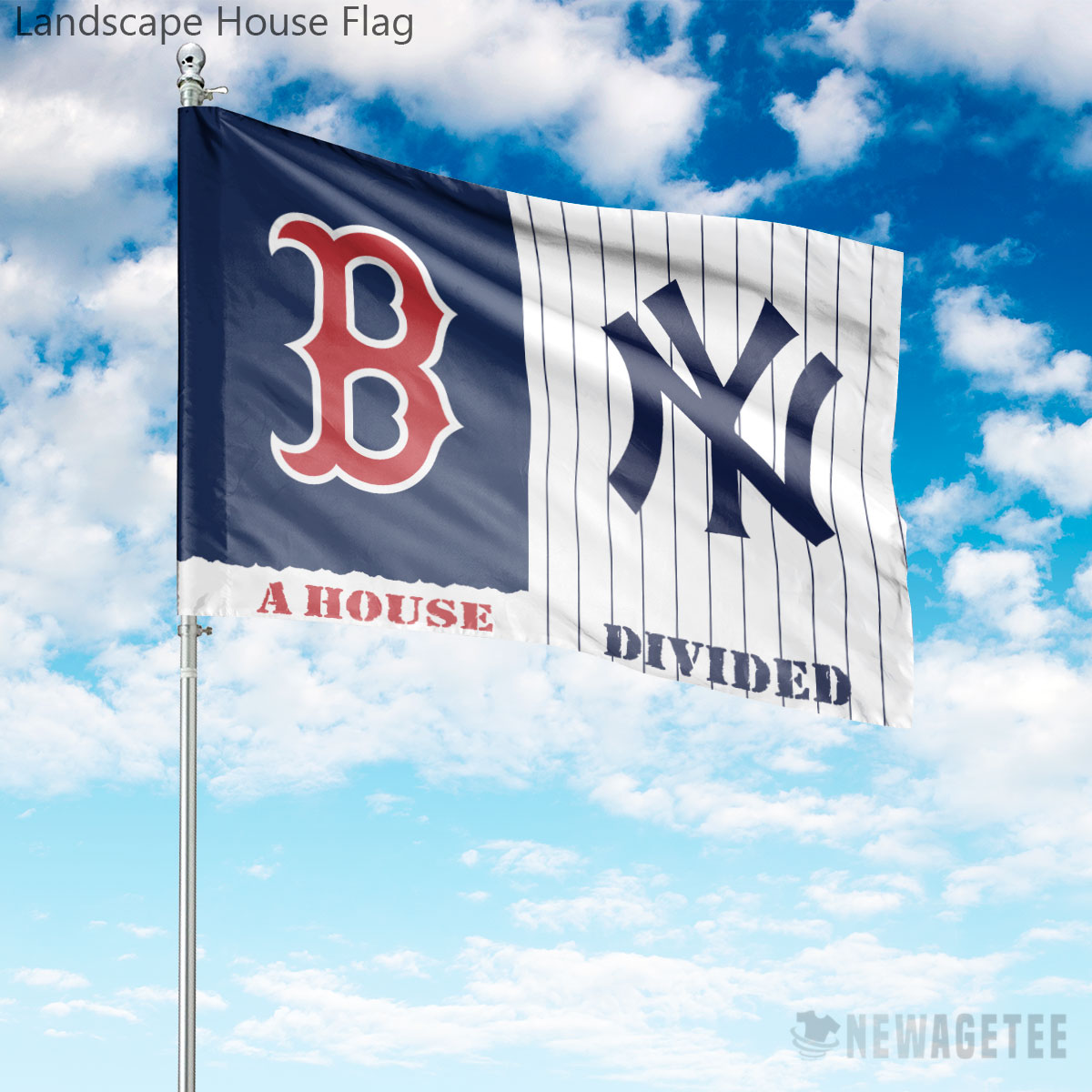 New York Yankees and NY Mets House Divided Flag