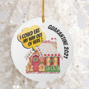 Circle Ornament Quarantine Humor See Back Round Ornament