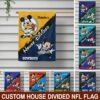 Custom House Divided NFL Garden Flag Football Teams