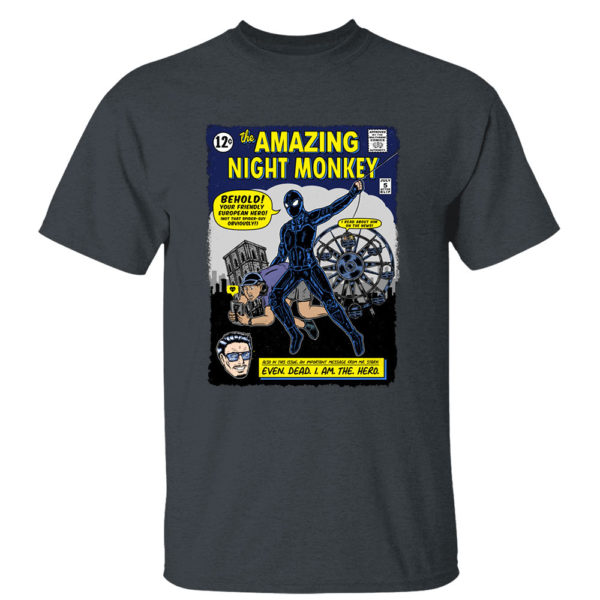 Dark Heather T Shirt The Amazing Night Monkey Superhero Spiderman Comics shirt