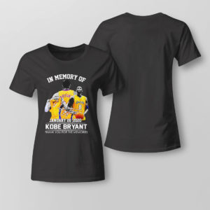 Lady Tee Kobe Bryant In memory of january 26 2020 thank you for the memories shirt