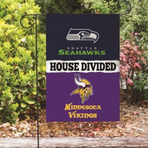 Seahawks vs Viking Custom House Divided NFL Garden Flag Mickey And Minnie Football Teams