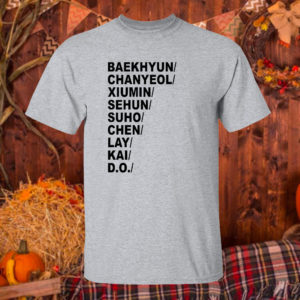 T Shirt Sport grey Baekhyun Chanyeol Xiumin Sehun Suho Chen Lay Kai D.o T Shirt