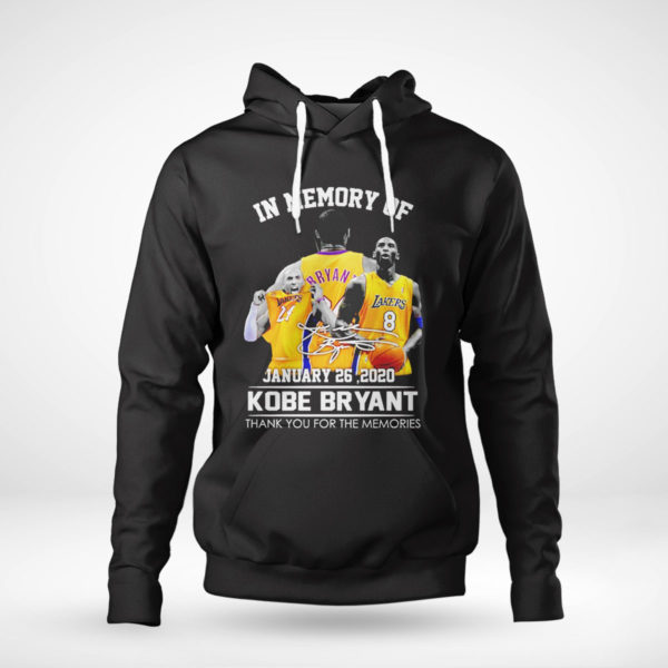 Unisex Hoodie Kobe Bryant In memory of january 26 2020 thank you for the memories shirt