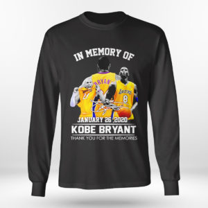 Unisex Longsleeve shirt Kobe Bryant In memory of january 26 2020 thank you for the memories shirt