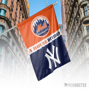 New York Mets vs New York Yankees House Divided Garden Flag House Baseball Flag